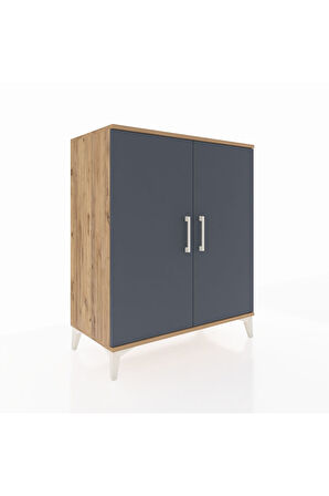 Hyperion Şifonyer 2 Kapaklı 88x44x106 Çam-Antrasit