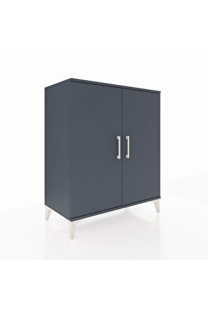 Hyperion Şifonyer 2 Raflı 2 Kapaklı 88x44x106 Antrasit-Antrasit