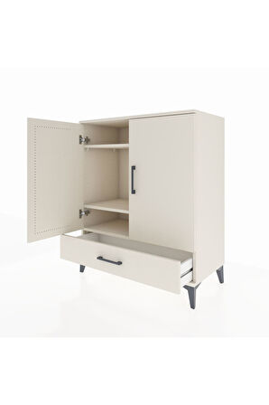 Hyperion Şifonyer 3 Raflı Tek Çekmeceli 2 Kapaklı 88x44x106 Aytaşı-Aytaşı