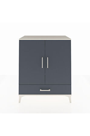 Hyperion Şifonyer 3 Raflı Tek Çekmeceli 2 Kapaklı 88x44x106 Aytaşı-Antrasit