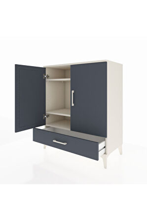 Hyperion Şifonyer 3 Raflı Tek Çekmeceli 2 Kapaklı 88x44x106 Aytaşı-Antrasit