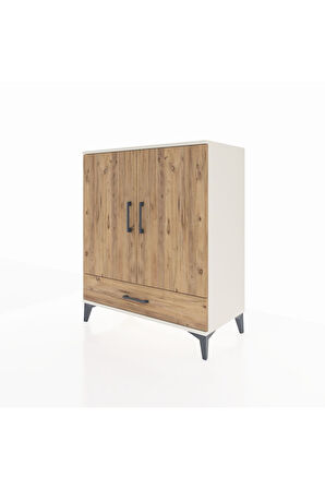 Hyperion Şifonyer 3 Raflı Tek Çekmeceli 2 Kapaklı 88x44x106 Aytaşı-Çam