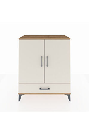 Hyperion Şifonyer 3 Raflı Tek Çekmeceli 2 Kapaklı 88x44x106 Çam-Aytaşı