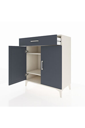 Hyperion Şifonyer 2 Raflı Tek Çekmeceli 2 Kapaklı 88x44x106 Aytaşı-Antrasit