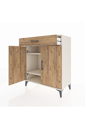 Hyperion Şifonyer 2 Raflı Tek Çekmeceli 2 Kapaklı 88x44x106 Aytaşı-Çam