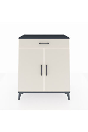 Hyperion Şifonyer 2 Raflı Tek Çekmeceli 2 Kapaklı 88x44x106 Antrasit-Aytaşı