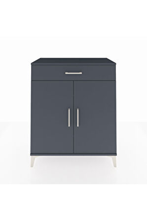 Hyperion Şifonyer 2 Raflı Tek Çekmeceli 2 Kapaklı 88x44x106 Antrasit-Antrasit