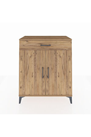 Hyperion Şifonyer 2 Raflı Tek Çekmeceli 2 Kapaklı 88x44x106 Çam-Çam