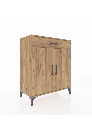 Hyperion Şifonyer 2 Raflı Tek Çekmeceli 2 Kapaklı 88x44x106 Çam-Çam