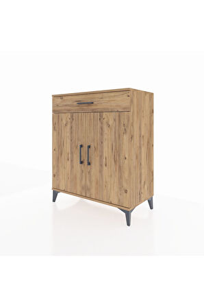 Hyperion Şifonyer 2 Raflı Tek Çekmeceli 2 Kapaklı 88x44x106 Çam-Çam