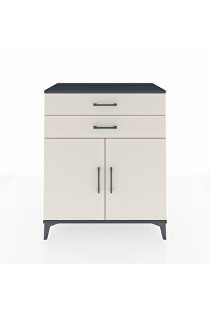 Hyperion Şifonyer Tek Raflı 2 Çekmeceli 2 Kapaklı 88x44x106 Antrasit-Aytaşı