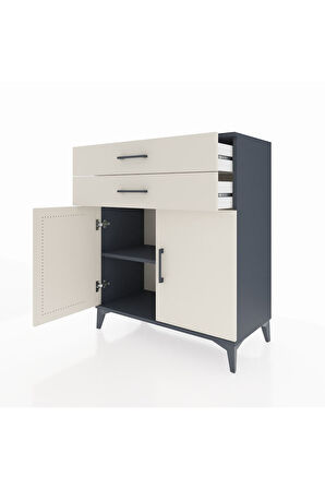 Hyperion Şifonyer Tek Raflı 2 Çekmeceli 2 Kapaklı 88x44x106 Antrasit-Aytaşı