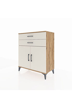 Hyperion Şifonyer Tek Raflı 2 Çekmeceli 2 Kapaklı 88x44x106 Çam-Aytaşı