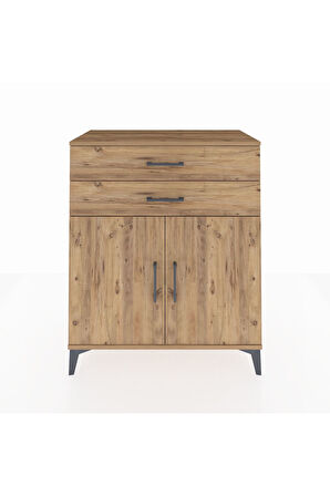 Hyperion Şifonyer Tek Raflı 2 Çekmeceli 2 Kapaklı 88x44x106 Çam-Çam