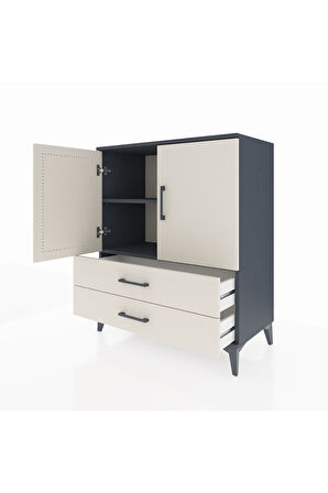 Hyperion Şifonyer 2 Raflı 2 Çekmeceli 2 Kapaklı 88x44x106 Antrasit-Aytaşı