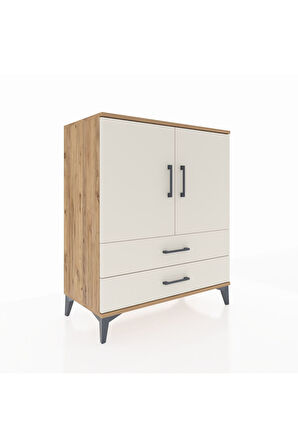 Hyperion Şifonyer 2 Raflı 2 Çekmeceli 2 Kapaklı 88x44x106 Çam-Aytaşı