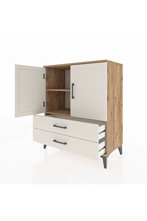 Hyperion Şifonyer 2 Raflı 2 Çekmeceli 2 Kapaklı 88x44x106 Çam-Aytaşı