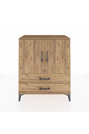 Hyperion Şifonyer 2 Raflı 2 Çekmeceli 2 Kapaklı 88x44x106 Çam-Çam