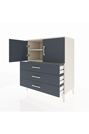 Hyperion Şifonyer 2 Raflı 3 Çekmeceli 2 Kapaklı 88x44x106 Aytaşı-Antrasit