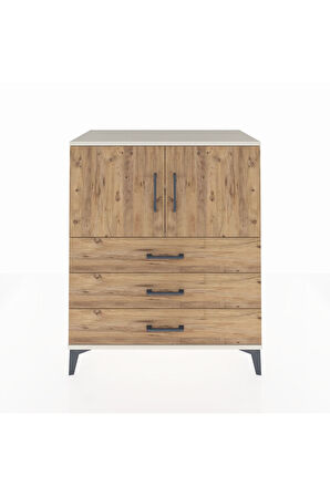 Hyperion Şifonyer 2 Raflı 3 Çekmeceli 2 Kapaklı 88x44x106 Aytaşı-Çam