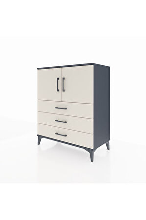 Hyperion Şifonyer 2 Raflı 3 Çekmeceli 2 Kapaklı 88x44x106 Antrasit-Aytaşı