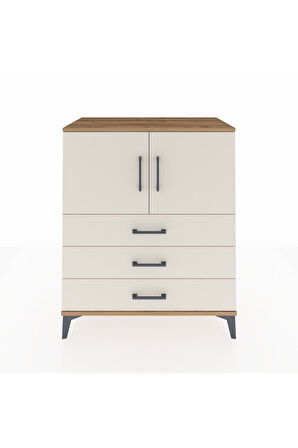 Hyperion Şifonyer 2 Raflı 3 Çekmeceli 2 Kapaklı 88x44x106 Çam-Aytaşı