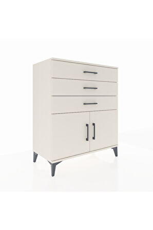 Hyperion Şifonyer Tek Raflı 3 Çekmeceli 2 Kapaklı 88x44x106 Aytaşı-Aytaşı