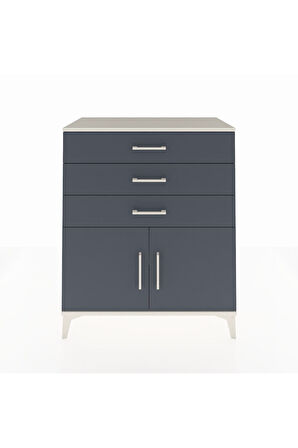 Hyperion Şifonyer Tek Raflı 3 Çekmeceli 2 Kapaklı 88x44x106 Aytaşı-Antrasit