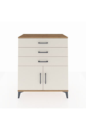 Hyperion Şifonyer Tek Raflı 3 Çekmeceli 2 Kapaklı 88x44x106 Çam-Aytaşı