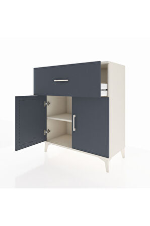 Hyperion Şifonyer Tek Raflı Tek Çekmeceli 2 Kapaklı 88x44x106 Aytaşı-Antrasit