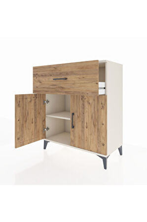 Hyperion Şifonyer Tek Raflı Tek Çekmeceli 2 Kapaklı 88x44x106 Aytaşı-Çam