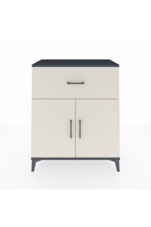 Hyperion Şifonyer Tek Raflı Tek Çekmeceli 2 Kapaklı 88x44x106 Antrasit-Aytaşı