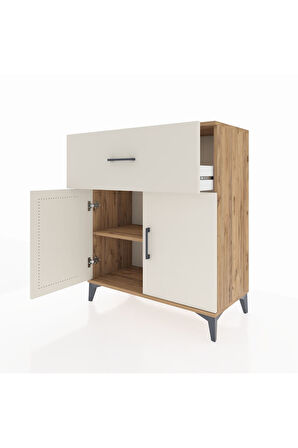 Hyperion Şifonyer Tek Raflı Tek Çekmeceli 2 Kapaklı 88x44x106 Çam-Aytaşı