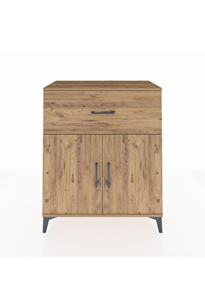 Hyperion Şifonyer Tek Raflı Tek Çekmeceli 2 Kapaklı 88x44x106 Çam-Çam