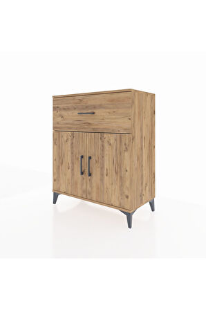 Hyperion Şifonyer Tek Raflı Tek Çekmeceli 2 Kapaklı 88x44x106 Çam-Çam