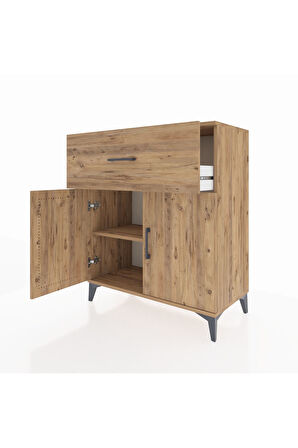 Hyperion Şifonyer Tek Raflı Tek Çekmeceli 2 Kapaklı 88x44x106 Çam-Çam