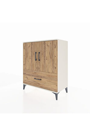 Hyperion Şifonyer 2 Raflı Tek Çekmeceli 2 Kapaklı 88x44x106 Aytaşı-Çam