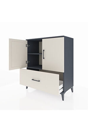 Hyperion Şifonyer 2 Raflı Tek Çekmeceli 2 Kapaklı 88x44x106 Antrasit-Aytaşı