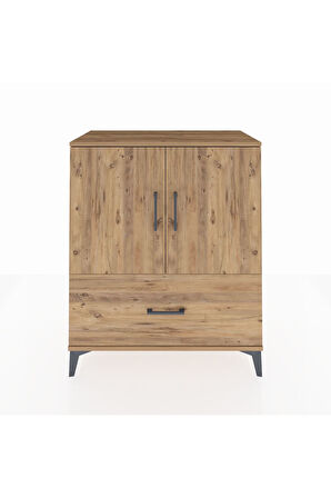 Hyperion Şifonyer 2 Raflı Tek Çekmeceli 2 Kapaklı 88x44x106 Çam-Çam