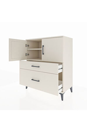 Hyperion Şifonyer 2 Raflı 2 Çekmeceli 2 Kapaklı 88x44x106 Aytaşı-Aytaşı