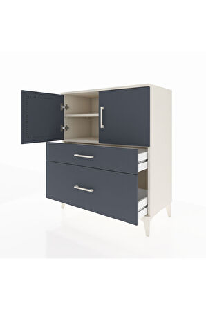 Hyperion Şifonyer 2 Raflı 2 Çekmeceli 2 Kapaklı 88x44x106 Aytaşı-Antrasit