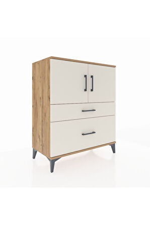 Hyperion Şifonyer 2 Raflı 2 Çekmeceli 2 Kapaklı 88x44x106 Çam-Aytaşı