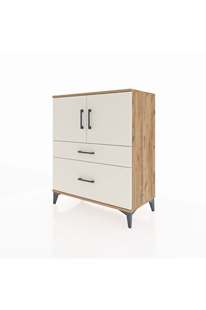 Hyperion Şifonyer 2 Raflı 2 Çekmeceli 2 Kapaklı 88x44x106 Çam-Aytaşı