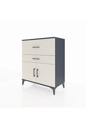 Hyperion Şifonyer Tek Raflı 2 Çekmeceli 2 Kapaklı 88x44x106 Antrasit-Aytaşı