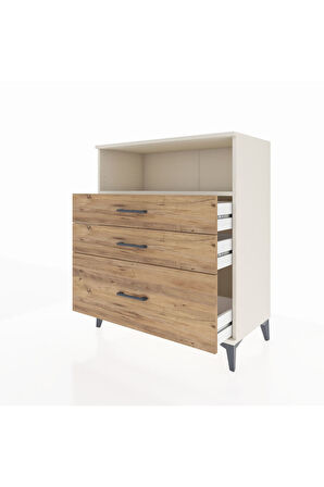 Hyperion Şifonyer Tek Raflı 3 Çekmeceli 88x44x106 Aytaşı-Çam