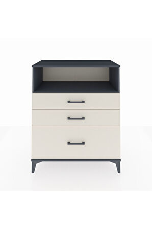 Hyperion Şifonyer Tek Raflı 3 Çekmeceli 88x44x106 Antrasit-Aytaşı