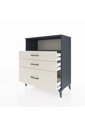 Hyperion Şifonyer Tek Raflı 3 Çekmeceli 88x44x106 Antrasit-Aytaşı