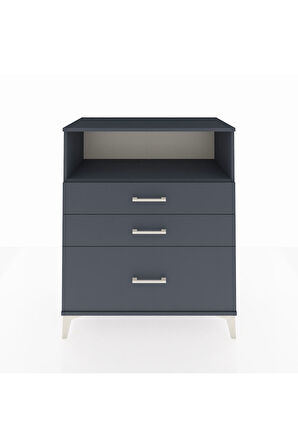 Hyperion Şifonyer Tek Raflı 3 Çekmeceli 88x44x106 Antrasit-Antrasit