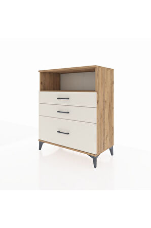 Hyperion Şifonyer Tek Raflı 3 Çekmeceli 88x44x106 Çam-Aytaşı