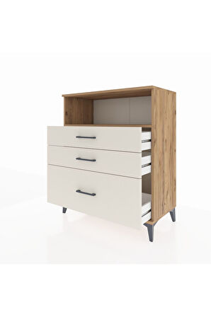 Hyperion Şifonyer Tek Raflı 3 Çekmeceli 88x44x106 Çam-Aytaşı